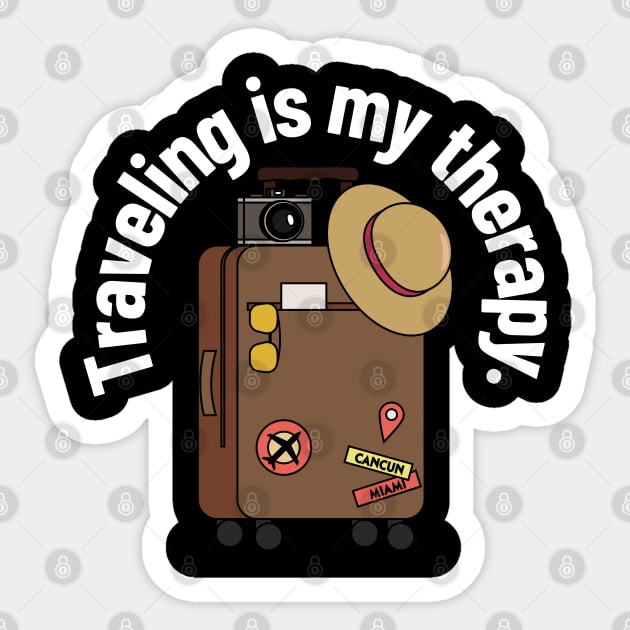 traveling is my therapy Sticker by juinwonderland 41